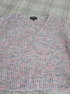 Express Cotton Candy Speckled Lightweight Sweater Soft Girl Casual Knit Size M